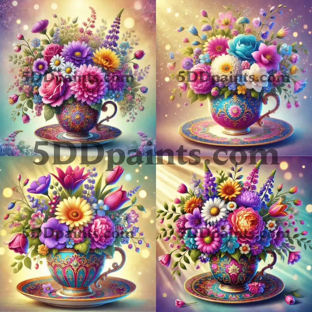 Amazello arts and crafts kit 5D Diamond Painting Tea cup Vase