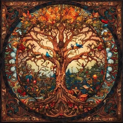 Amazello Art & Craft Kits 4 / Round 20x20cm 5D Diamond Painting Tree of Life Mini Collection 2024