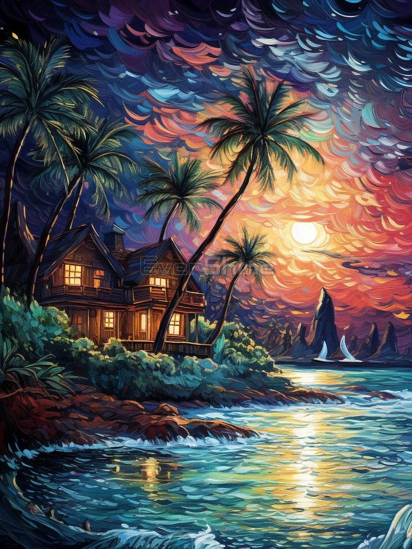 Amazello arts and crafts kit 5D Diamond Painting Tropical Dream