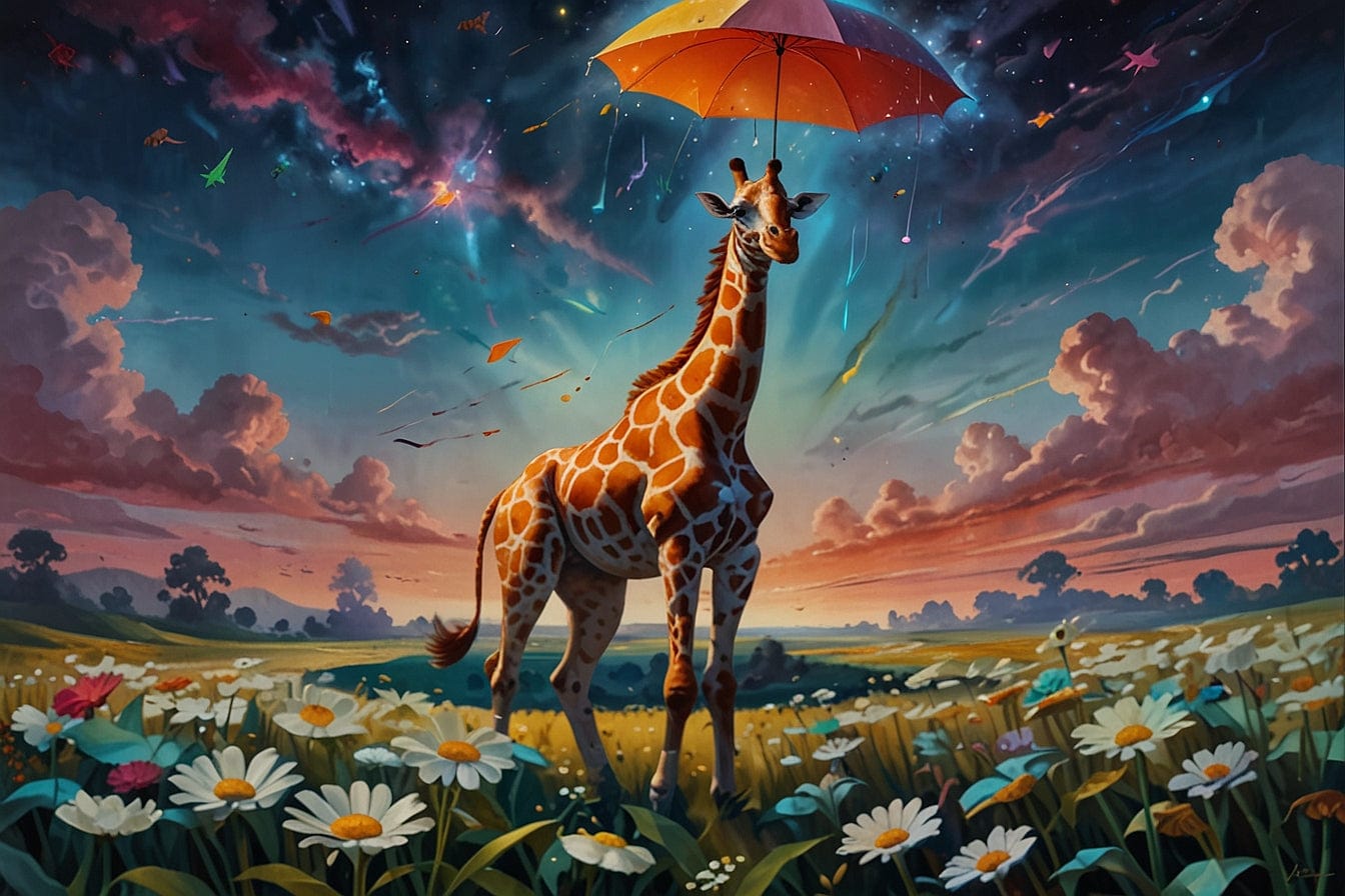 Amazello Art & Craft Kits 5D Diamond Painting Umbrella Giraffe