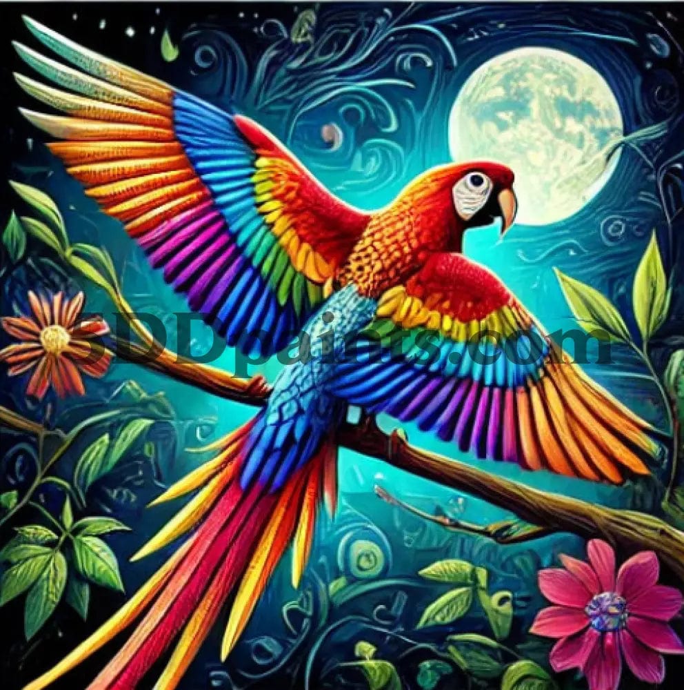 Amazello Art & Craft Kits Parrot / 20x20cm square 5D diamond Painting Vibrant Colored Animals