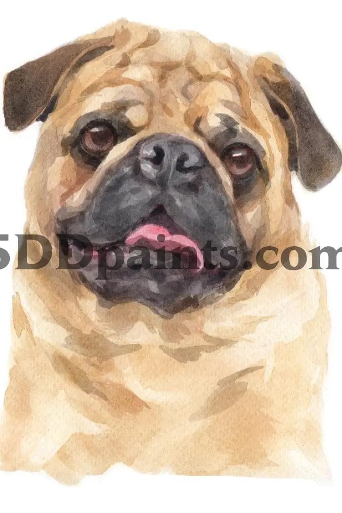 Amazello Art & Craft Kits Pug / 20 x 30 5D Diamond Painting Watercolor Dog