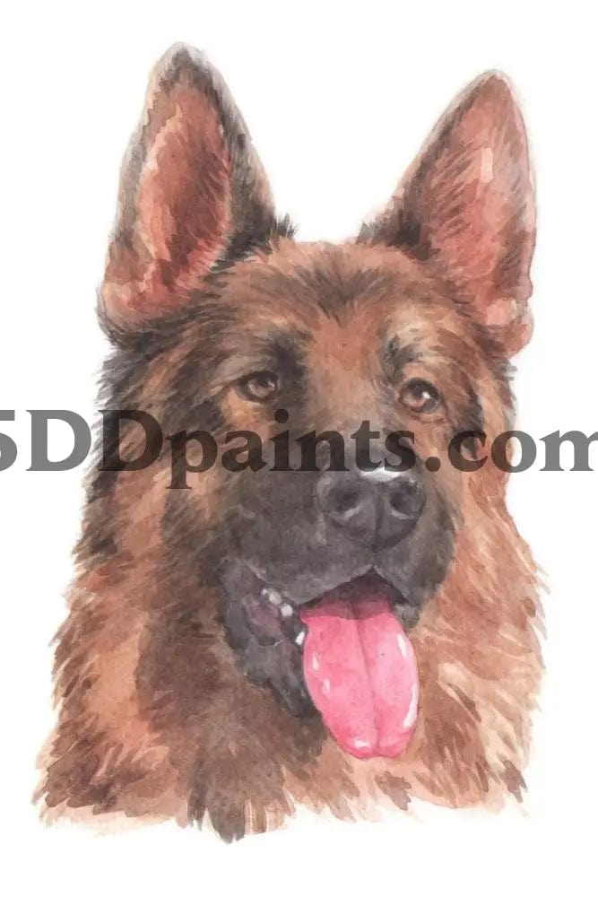 Amazello Art & Craft Kits German Sheppard / 20 x 30 5D Diamond Painting Watercolor Dog