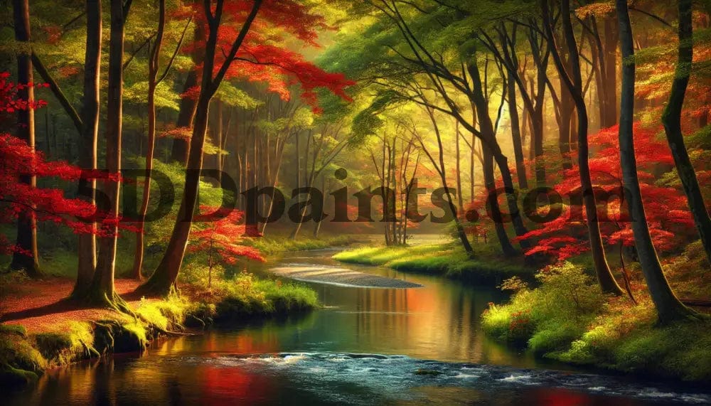 Amazello Art & Craft Kits 5D Diamond Painting Winding River in the Fall