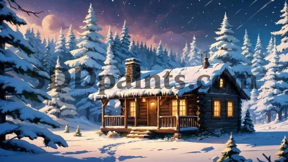 Amazello Art & Craft Kits 5D Diamond Painting Winter Wonderland Cabin