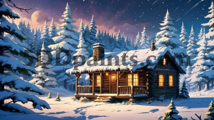Amazello Art & Craft Kits 5D Diamond Painting Winter Wonderland Cabin