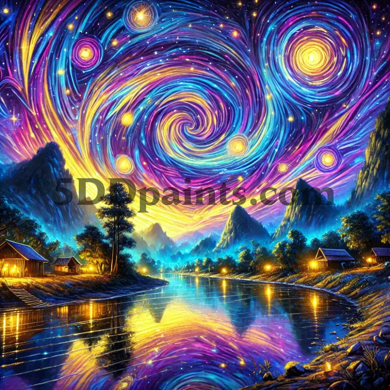 5D Diamond Painting Wow Starry Night Arts And Crafts Kit