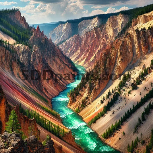 5D Diamond Painting Yellowstone River In The Grand Canyon Of - Series Arts And Crafts Kit