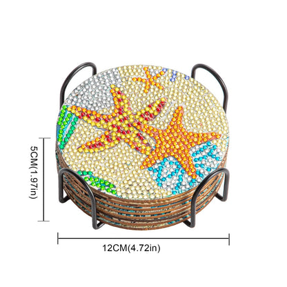 Amazello Art & Craft Kits 8pc/Sets Diamond Painting Coasters For Drinks *** HOLDER IS INCLUDED***