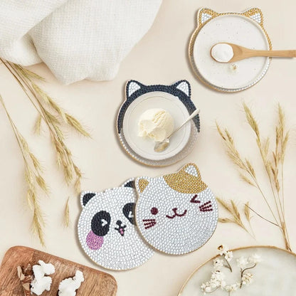 5DDpaints.com arts and crafts kit 8pcs Diamond Coasters With Holder Assortment of Designs Part 1