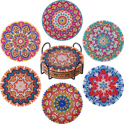5DDpaints.com arts and crafts kit 6Pcs / 10x10cm 8Pcs DIY Diamond Painting Coasters Assortment Part 2