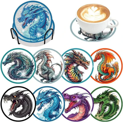 5DDpaints.com arts and crafts kit 8Pcs 10 / 10x10cm 8Pcs DIY Diamond Painting Coasters Assortment Part 2