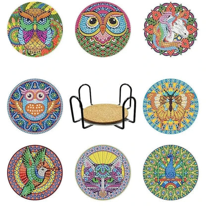 5DDpaints.com arts and crafts kit 8Pcs 14 / 10x10cm 8Pcs DIY Diamond Painting Coasters Assortment Part 2