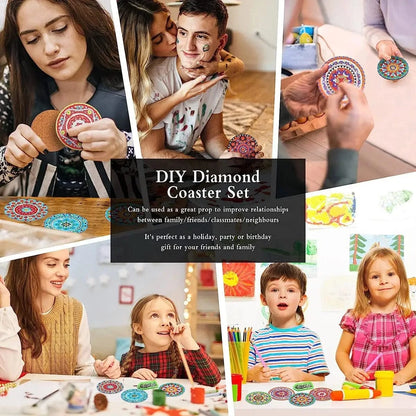 5DDPaints.com Art & Craft Kits 8pcs/Set DIY Diamond Painting Coasters