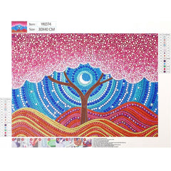 5D Diamond Painting Sparkling Partial Drill Pink Tree