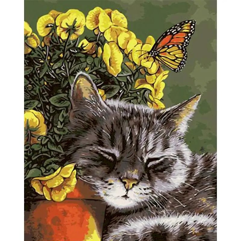 5DDpaints.com arts and crafts kit 991010 / 50x65cm no frame Whimsical Cats Paint by Numbers Collection – DIY Feline Art Kits