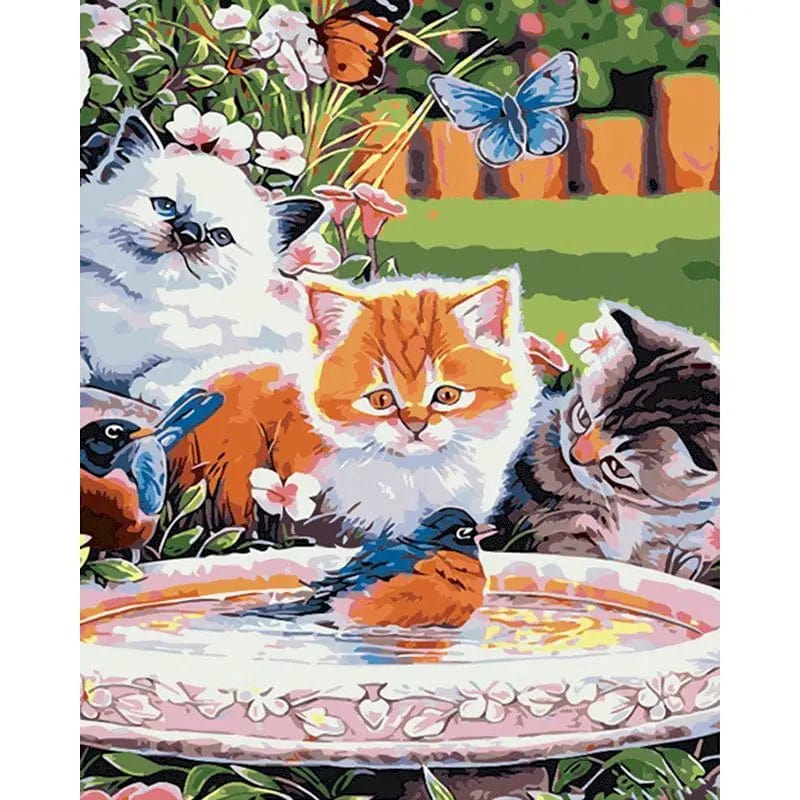 5DDpaints.com arts and crafts kit 991115 / 50x65cm no frame Whimsical Cats Paint by Numbers Collection – DIY Feline Art Kits