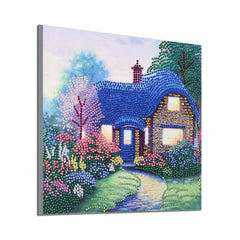 5D Diamond Painting Sparkling Partial Drill - Cottage
