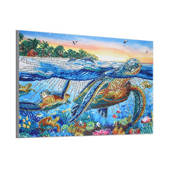 2 Piece Diamond Painting Set - Sparkling Elephant and Turtle