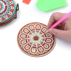 6 Pcs Diamond Painting Kits - Diamond Painting Coasters with Holder - DIY Mandala Coasters