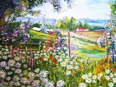 5D Diamond Painting Flowers in a Meadow ** Round Drills Only**
