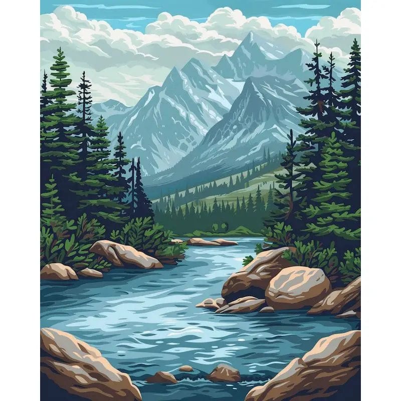 5DDpaints.com arts and crafts kit 9959481 / 50x65cm no frame Majestic Mountains Paint by Numbers Collection - Nature’s Tranquil Escapes