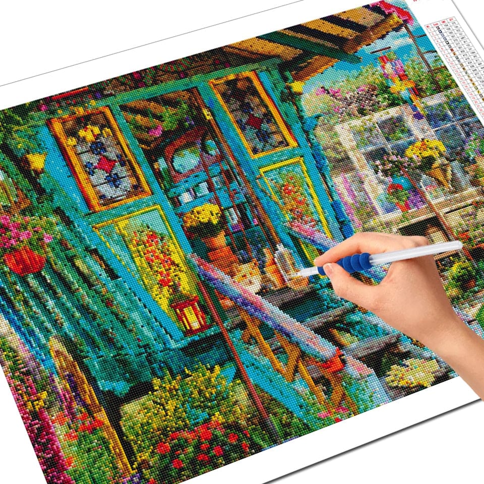 Amazello arts and crafts kit 5D Diamond Painting Travelers Garden