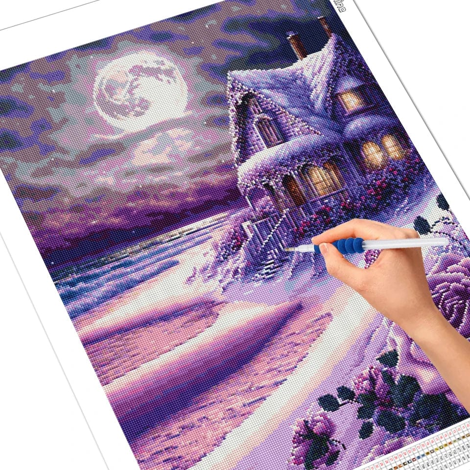 Amazello arts and crafts kit 5D Diamond Painting Purple Landscape