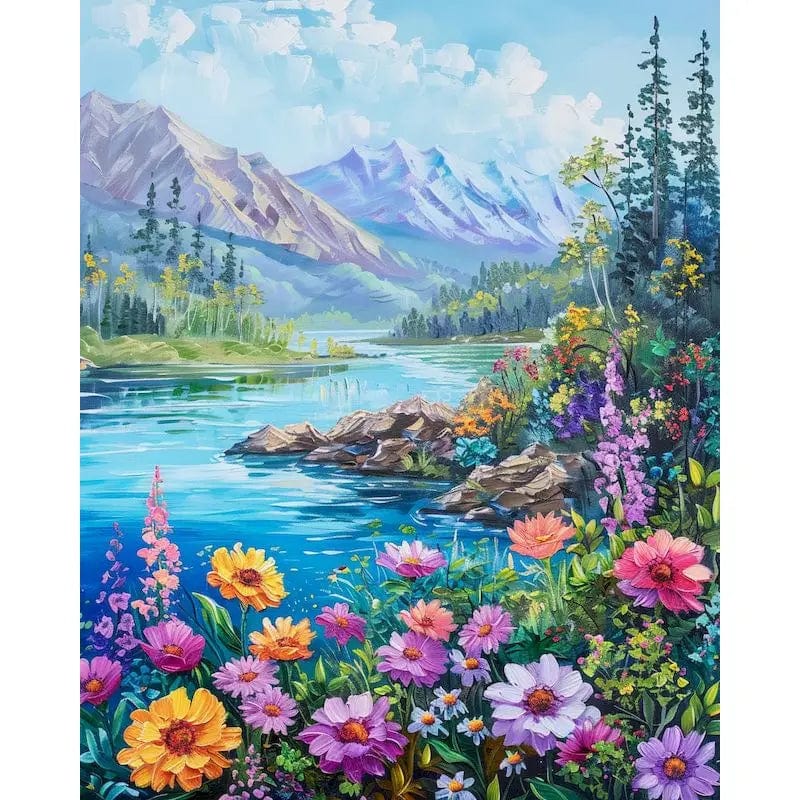 5DDpaints.com arts and crafts kit 9959477 / 50x65cm no frame Majestic Mountains Paint by Numbers Collection - Nature’s Tranquil Escapes