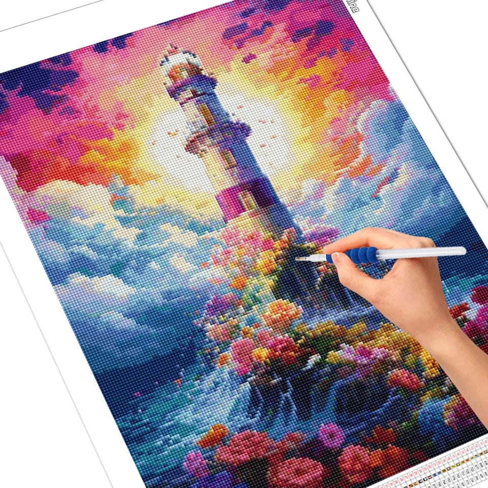 Amazello arts and crafts kit 5D Diamond Painting Magical Lighthouse