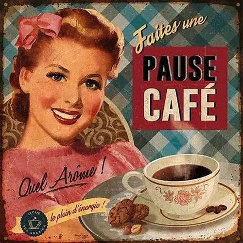 Amazello arts and crafts kit 7 / 30x30cm square 5d Diamond PaintingVintage Ads Wine Coffee Woman