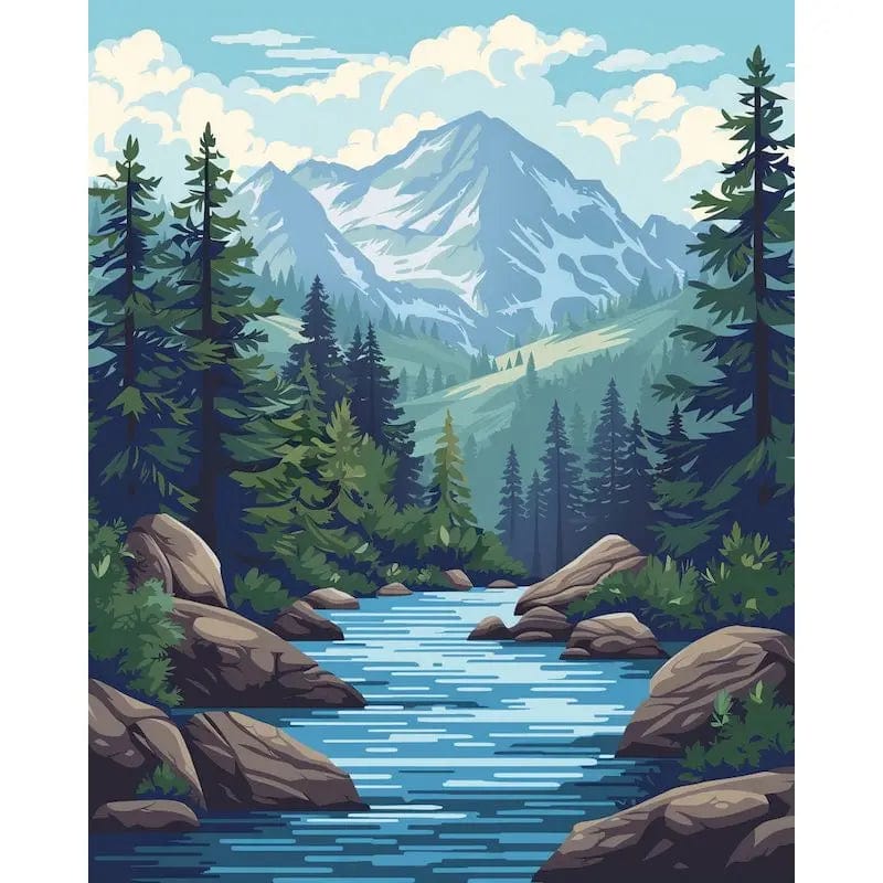 5DDpaints.com arts and crafts kit 9959480 / 50x65cm no frame Majestic Mountains Paint by Numbers Collection - Nature’s Tranquil Escapes