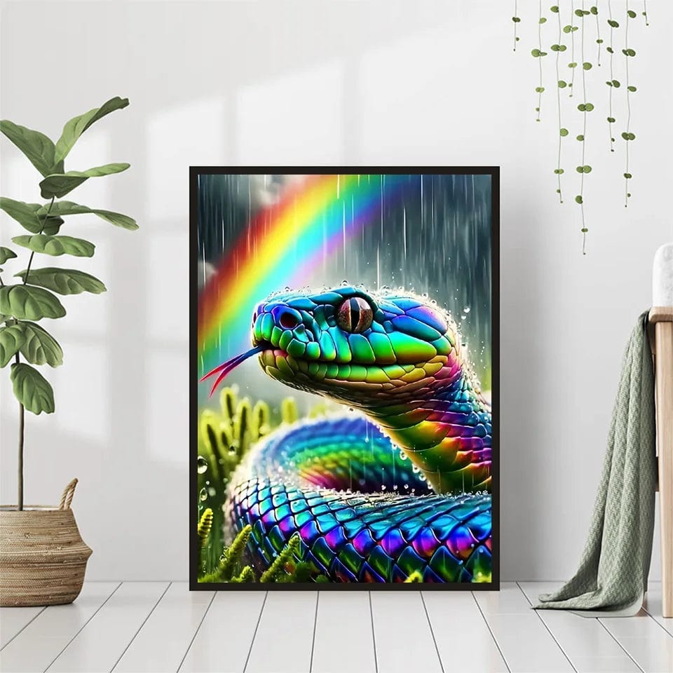 Amazello arts and crafts kit 5D Diamond Painting Snake Rainbow