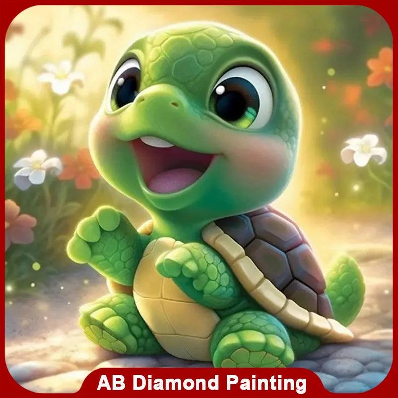 EverShine AB Diamond Painting Turtle 5D DIY Diamond Mosaic Cartoon Full Drill Embroidery Cute Animal Children's Room Decor Gift