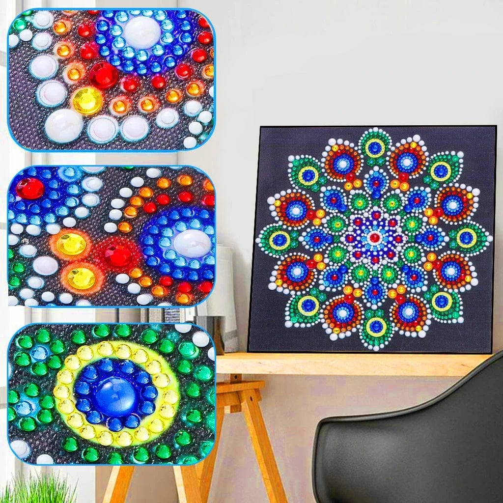 5DDpaints.com arts and crafts kit 09 / Canvas Size 30x30cm Luminous Mandala Diamond Painting - Glow in the Dark - Partial Drill