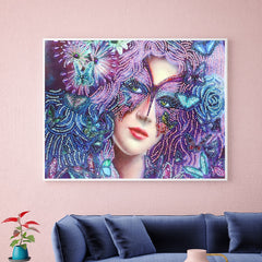 5D DIY Butterfly Women Diamond Painting Kit Partial Drill Special Shaped Embroidery Mosaic Art Picture of Rhinestones Decoration