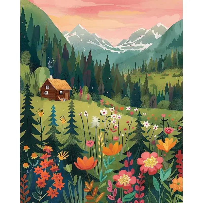 5DDpaints.com arts and crafts kit 9959474 / 50x65cm no frame Majestic Mountains Paint by Numbers Collection - Nature’s Tranquil Escapes