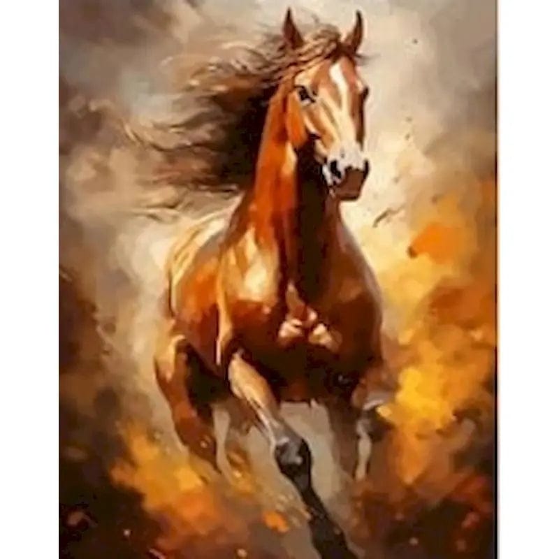 5DDpaints.com arts and crafts kit 9961107 / 30x40cm no frame Colorful Horse Paint by Numbers Kit – Complete DIY Oil Painting Set on Canvas