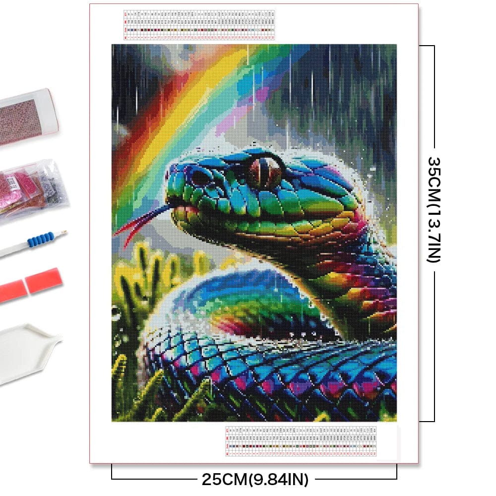 Amazello arts and crafts kit 5D Diamond Painting Snake Rainbow