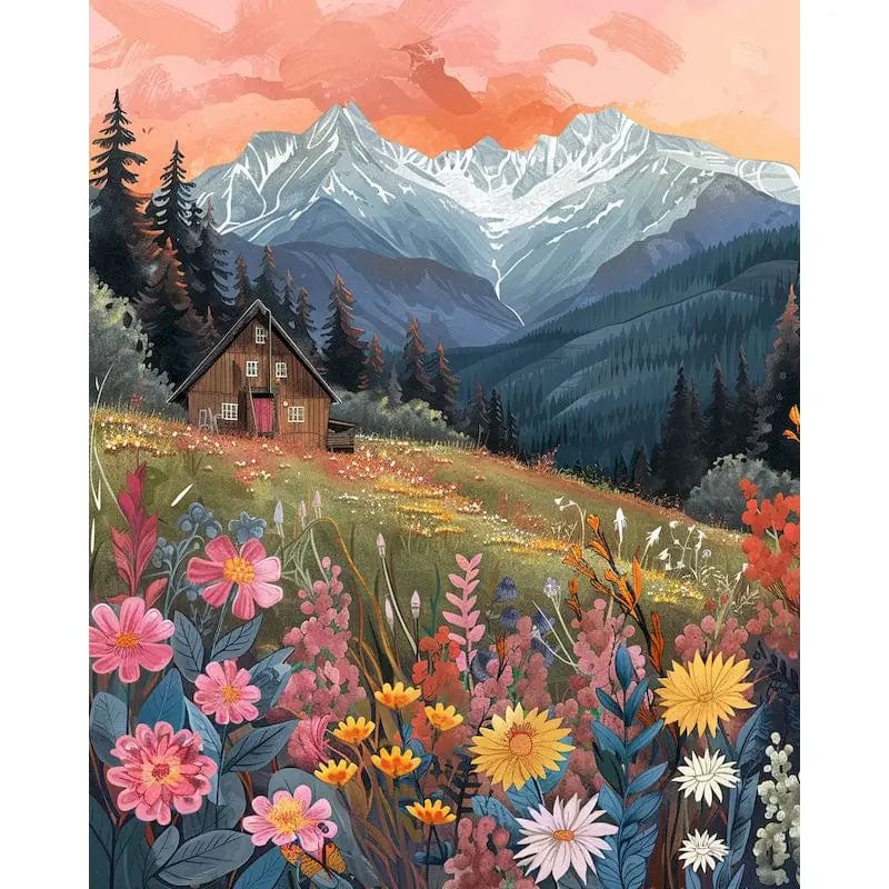 5DDpaints.com arts and crafts kit 9959475 / 50x65cm no frame Majestic Mountains Paint by Numbers Collection - Nature’s Tranquil Escapes