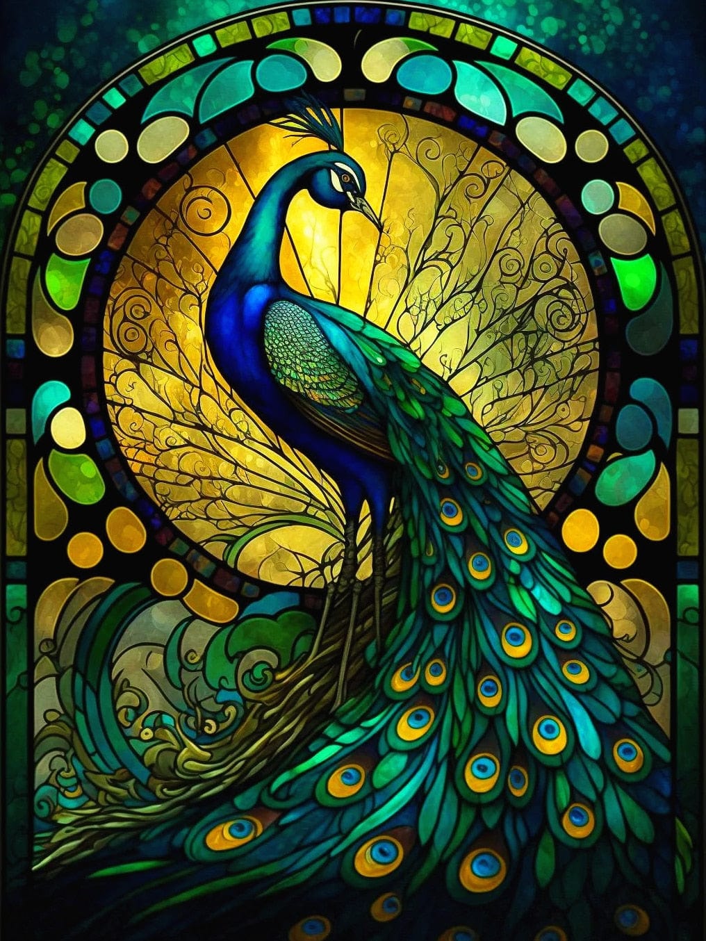 Amazello arts and crafts kit 2515 / Square Drill 20x30cm 5D Diamond Painting Peacock Mini Collection