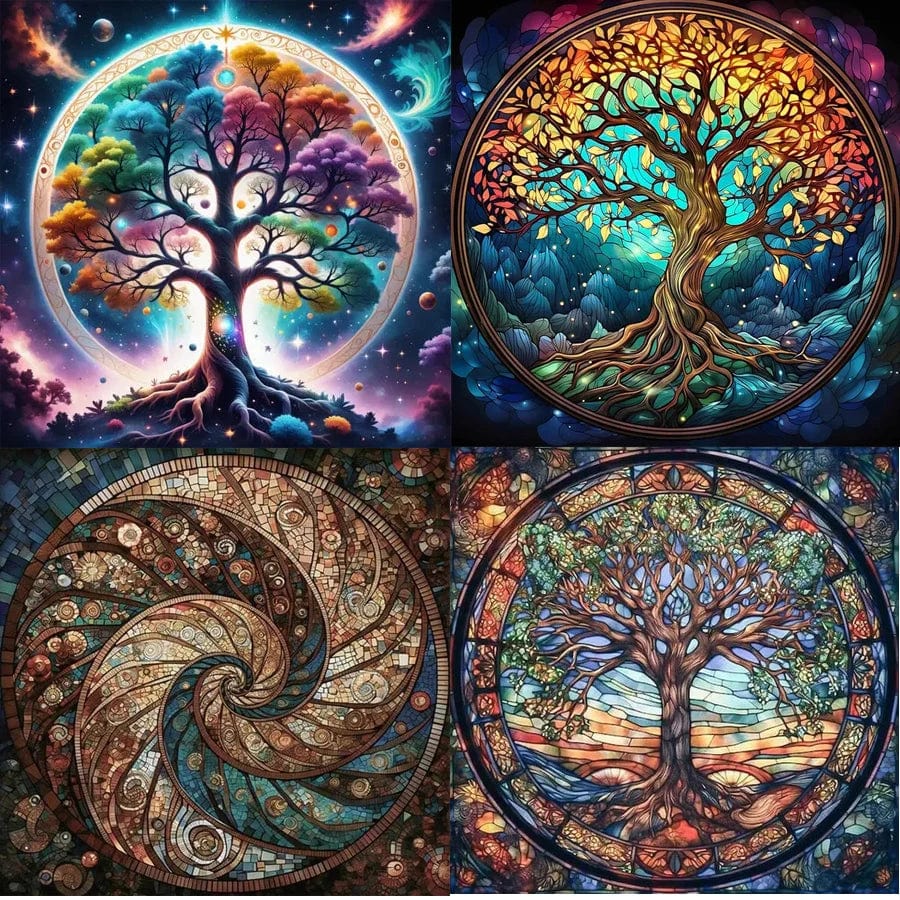 Amazello Art & Craft Kits 5D Diamond Painting Tree of Life Mini Collection 2024