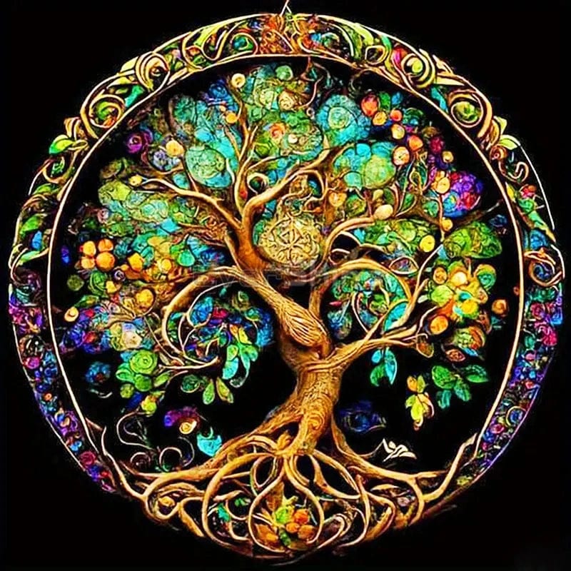 Amazello arts and crafts kit 430 / Round Drill 30x30cm 5D Diamond Painting Tree of Life Mini Collection