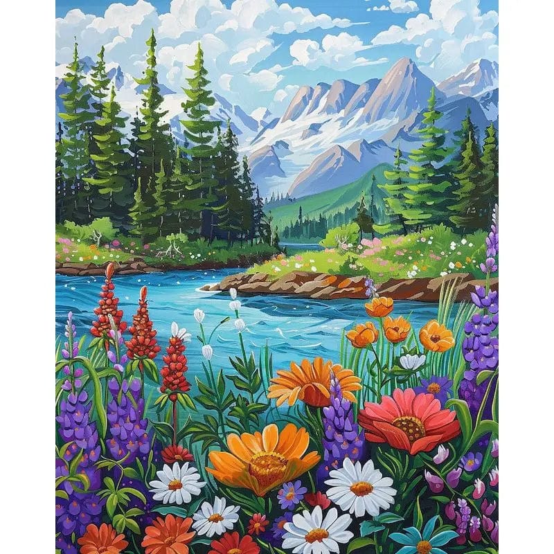 5DDpaints.com arts and crafts kit 9959479 / 50x65cm no frame Majestic Mountains Paint by Numbers Collection - Nature’s Tranquil Escapes