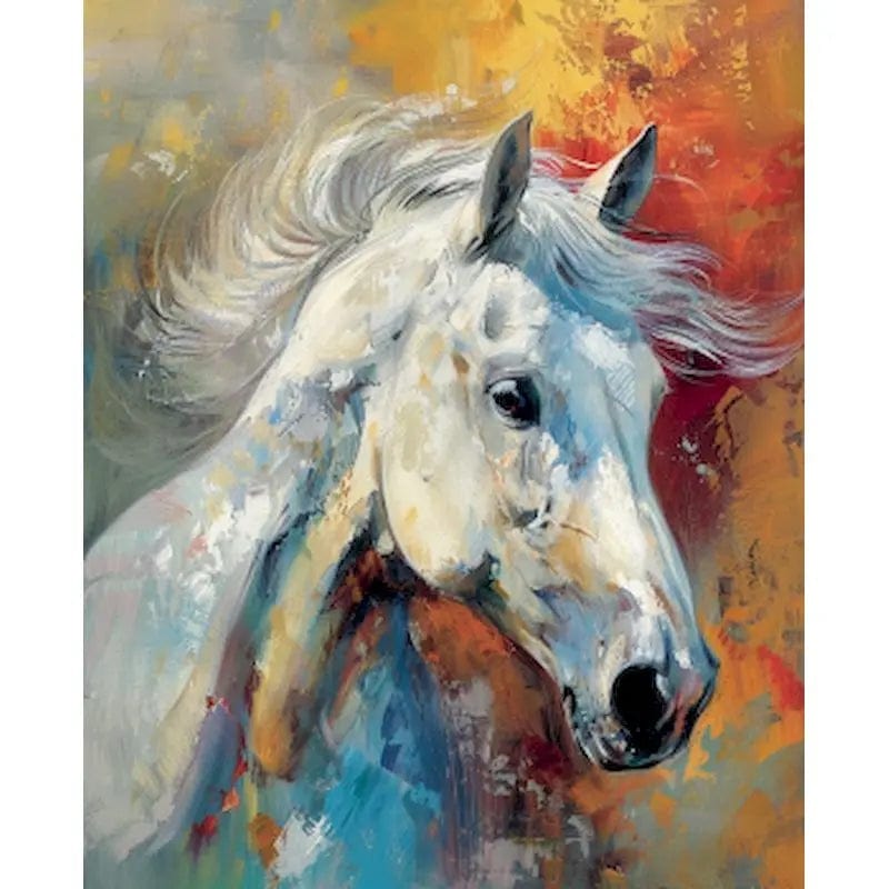 5DDpaints.com arts and crafts kit 9960886 / 30x40cm no frame Colorful Horse Paint by Numbers Kit – Complete DIY Oil Painting Set on Canvas