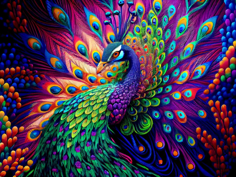 5D Diamond Painting Amazing Peacock