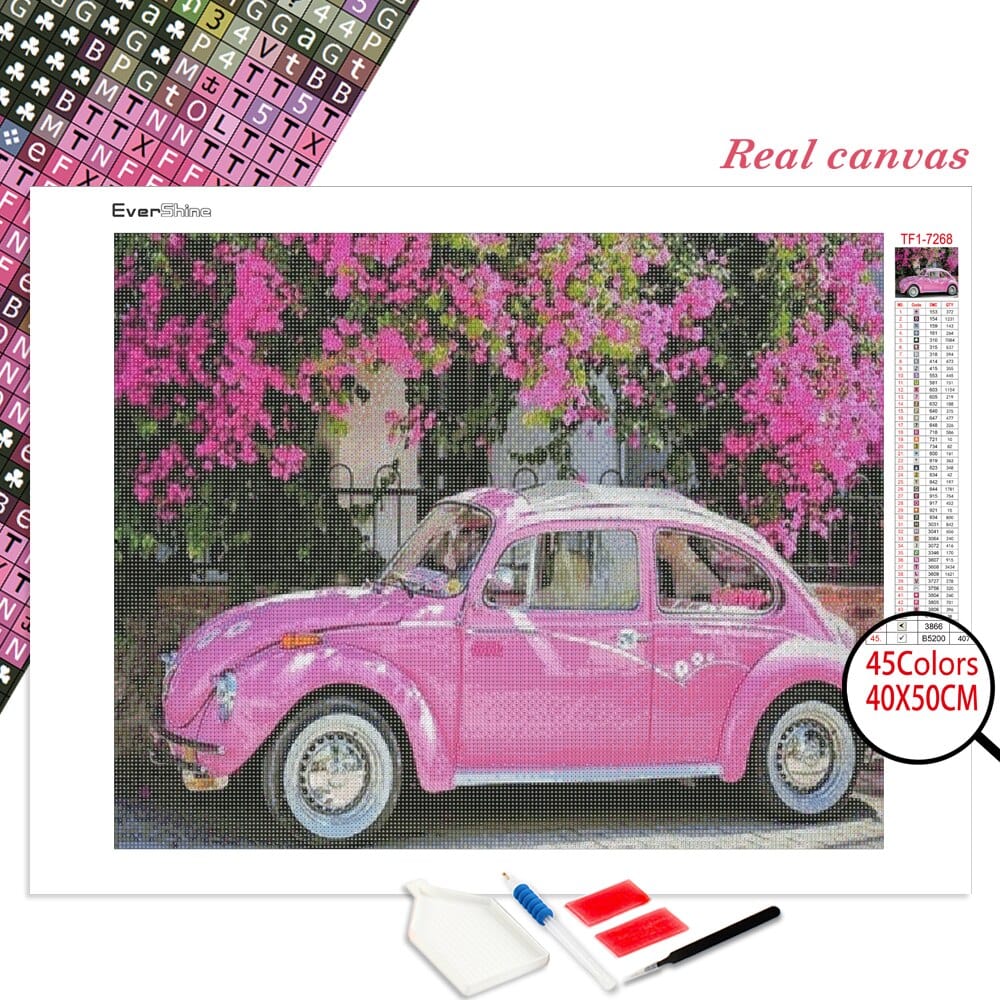 Amazello Arts & Crafts 5D Diamond Painting Pink Bug