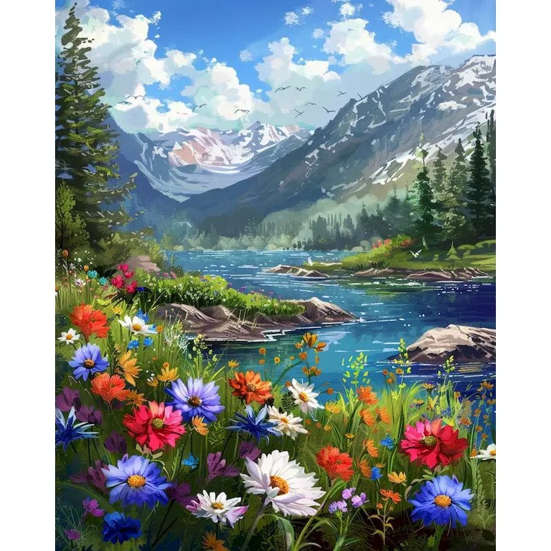 5DDpaints.com arts and crafts kit 9959476 / 50x65cm no frame Majestic Mountains Paint by Numbers Collection - Nature’s Tranquil Escapes