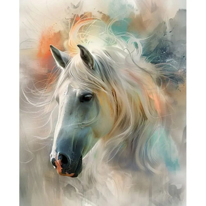 5DDpaints.com arts and crafts kit 9960884 / 30x40cm no frame Colorful Horse Paint by Numbers Kit – Complete DIY Oil Painting Set on Canvas