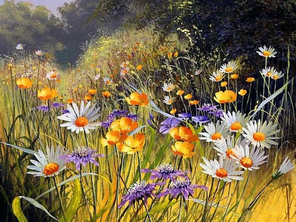5D Diamond Painting Flowers in a Meadow
